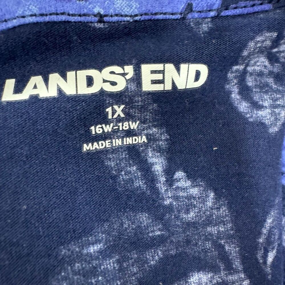 New Lands End Women's Cotton Jersey Notch Neck Dress - Picture 6 of 7